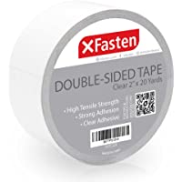 XFasten Cinta Adhesiva Doble Cara Transparente- Removible- 2 Pulgadas x 20 Yardas (50.8mm x 18.28m)- Un Solo Rollo Ideal…
